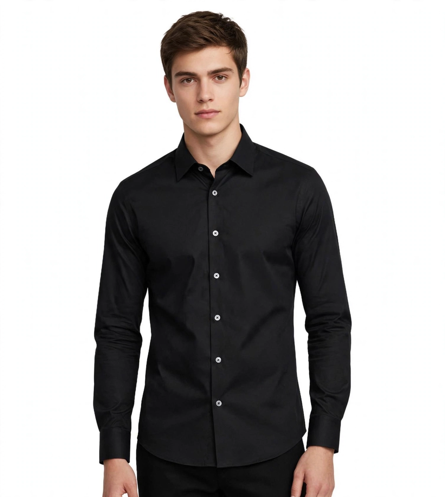 CLASSIC POPELINE STRETCH BLACK